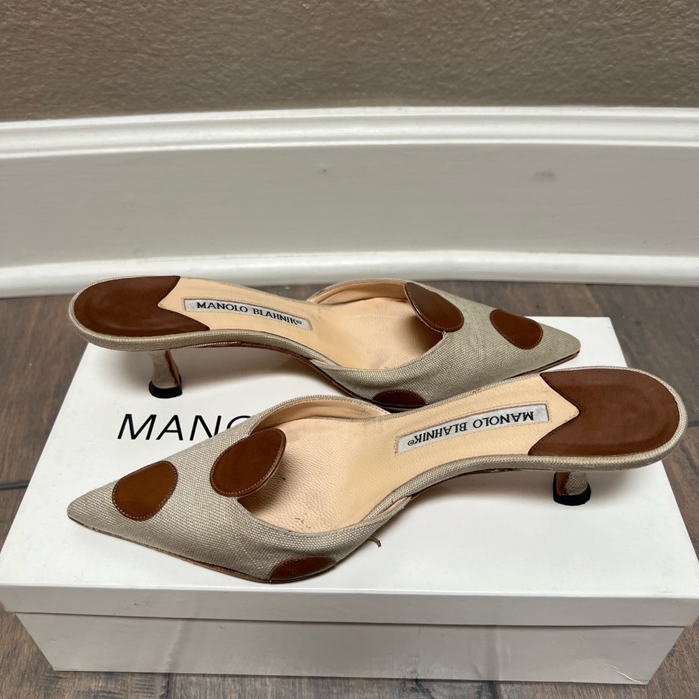 Preloved Manolo Blahnik Size 34.5 Mules